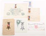 LATE 19TH C. GAR ENCAMPMENT & POST EPHEMERA - LOT OF 7