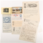 EARLY 20TH C. GAR EPHEMERA POSTCARDS, GUIDE & LETTERS