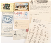 EARLY 20TH C. GAR EPHEMERA POSTCARDS, GUIDE & LETTERS