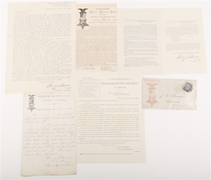 LATE 19TH C. GAR DEPT. OF PA LETTERS & EPHEMERA