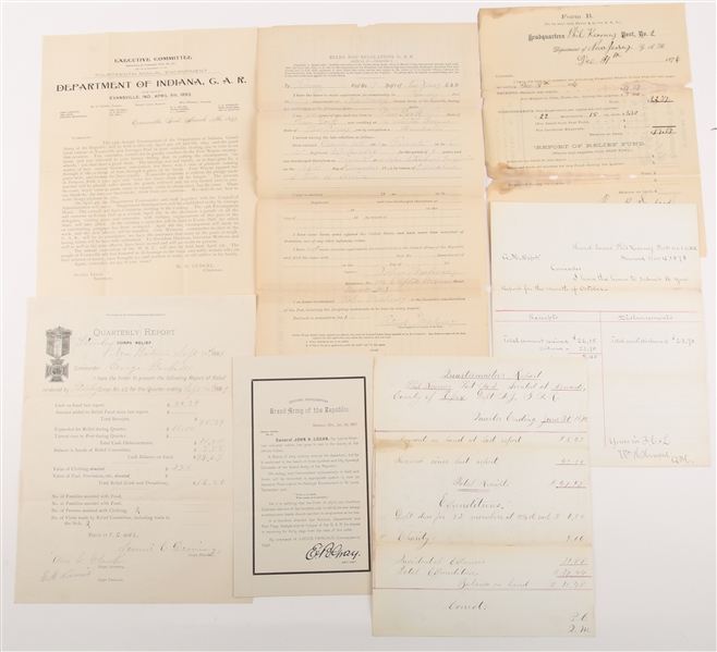 LATE 19TH C. GRAND ARMY OF THE REPUBLIC DOCUMENTS