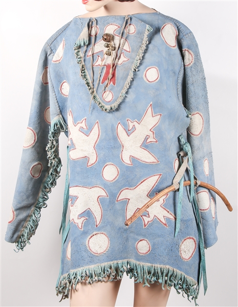 20TH C. NATIVE AMERICAN LEATHER GHOST DANCE SHIRT