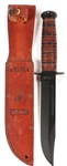 MODERN USMC KA-BAR KNIFE WITH LEATHER SHEATH