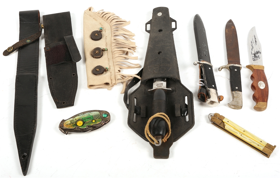 KNIFE AND SHEATH LOT OF 9