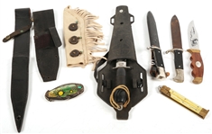 KNIFE AND SHEATH LOT OF 9