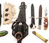 KNIFE AND SHEATH LOT OF 9