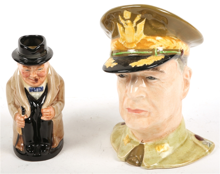 CHURCHILL AND MACARTHUR TOBY JUG LOT OF 2
