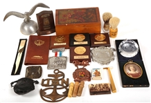 20TH CENTURY ESTATE DESK TOP ACCESSORIES LOT