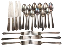 HOLMES & EDWARDS CHARM INLAID PLATED FLATWARE LOT OF 21