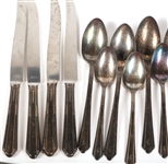 HOLMES & EDWARDS CHARM INLAID PLATED FLATWARE LOT OF 21