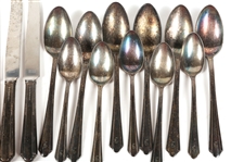 HOLMES & EDWARDS CHARM INLAID PLATED FLATWARE LOT OF 21