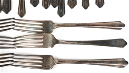 HOLMES & EDWARDS CHARM INLAID PLATED FLATWARE LOT OF 21
