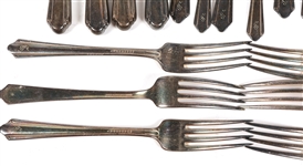 HOLMES & EDWARDS CHARM INLAID PLATED FLATWARE LOT OF 21