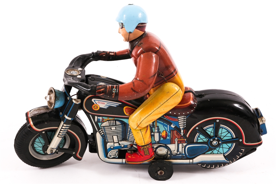 MASUDAYA JAPANESE LITHOGRAPHED TIN MOTORCYCLIST TOY