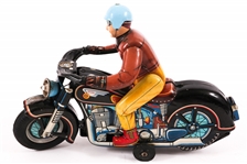 MASUDAYA JAPANESE LITHOGRAPHED TIN MOTORCYCLIST TOY