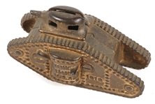1918 TANK BANK USA CAST IRON COIN BANK