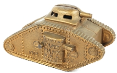 1918 TANK BANK USA CAST IRON COIN BANK