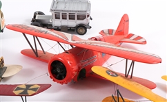 20TH C. PLASTIC FIGHTER PLANE & VEHICLE MODELS
