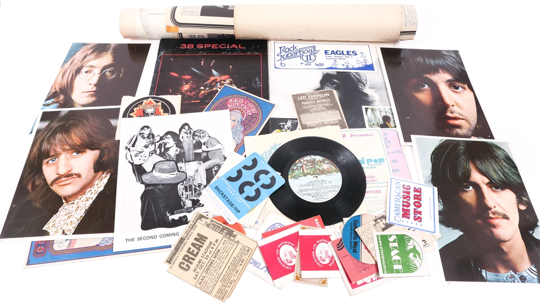 20TH C. MUSIC MEMORABILIA - POSTERS, TICKET STUBS