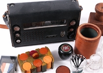 20TH C. ESTATE LOT - RADIO, SHOT GLASSES, & MORE