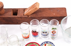20TH C. ESTATE LOT - RADIO, SHOT GLASSES, & MORE