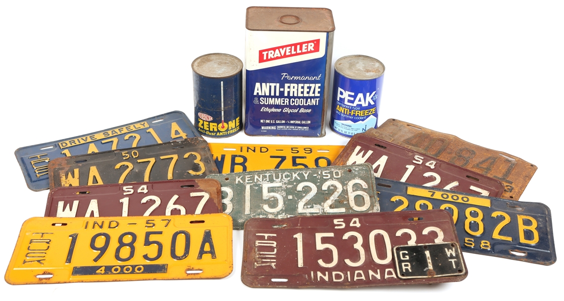 AUTOMOBILE LICENSE PLATES & AUTO MEMORABILIA