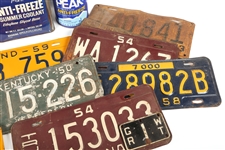 AUTOMOBILE LICENSE PLATES & AUTO MEMORABILIA