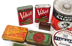 20TH C. TOBACCIANA - CIGARETTE TINS & CIGAR BOX