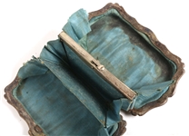 GENTLEMAN'S CANE, STERLING CAP ANTLER & COIN PURSE