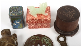 FOO DOG, TSUBA, DRAGON PAPERWEIGHT & CLOISONNE