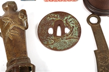 FOO DOG, TSUBA, DRAGON PAPERWEIGHT & CLOISONNE
