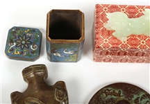 FOO DOG, TSUBA, DRAGON PAPERWEIGHT & CLOISONNE