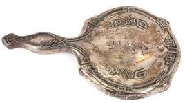 STERLING SILVER CHINOISERIE VANITY HAND MIRROR