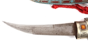 NORTH AFRICAN KHANJAR/JAMBIYA DAGGER WITH SCABBARD