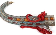 NORTH AFRICAN KHANJAR/JAMBIYA DAGGER WITH SCABBARD