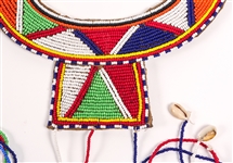 MAASAI BEADED WEDDING COLLARS LOT OF 2