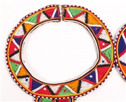 MAASAI BEADED WEDDING COLLARS LOT OF 2