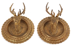 BRASS FIGURAL ELK WALL DECORATIONS 