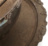 SILVER PLATE PUNCH BOWL, LADDLE, & TRAY LOT OF 3