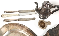 ESTATE SILVER PLATE SERVE WARE LOT 