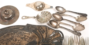 ESTATE SILVER PLATE SERVE WARE LOT 