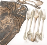 ESTATE SILVER PLATE SERVE WARE LOT 
