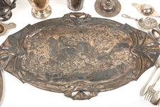 ESTATE SILVER PLATE SERVE WARE LOT 