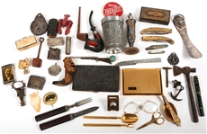SMOKING PIPES, LIGHTERS, CIGAR CUTTER & OTHER