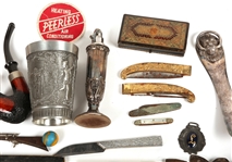 SMOKING PIPES, LIGHTERS, CIGAR CUTTER & OTHER