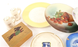ESTATE TOBACCIANA, PORCELAIN PLATES, SHAKERS, & MORE