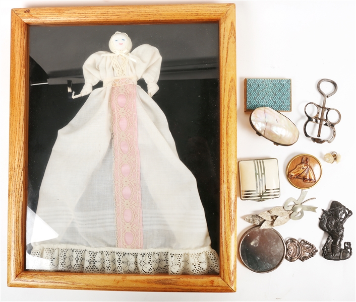 20TH C. LADIES ESTATE ACCESS. COMPACT, ROSARY & MORE