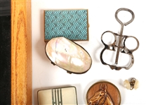 20TH C. LADIES ESTATE ACCESS. COMPACT, ROSARY & MORE