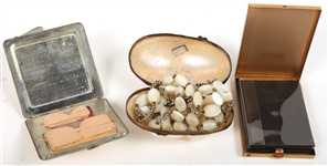 20TH C. LADIES ESTATE ACCESS. COMPACT, ROSARY & MORE