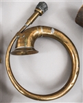 BRASS HUNTING HORN, BUGLE, & CATTLE HORN DOG CALL